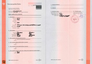 Complete copy of the birth certificate from Poland, Full copy of birth certificate (long form) from Poland